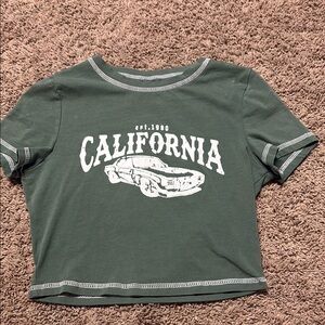 Green California Crop Top